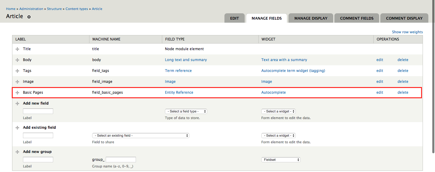 Article content type