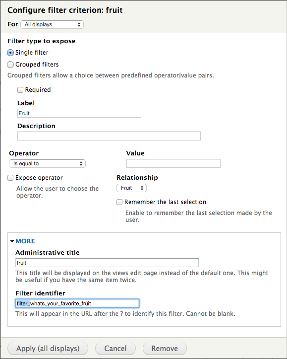 Solution: configuration filter