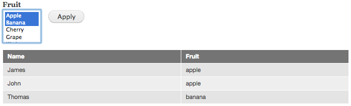 Extras: multiple options selected